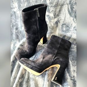 Sam Edelman Jaye Black Suede Leather Ankle Bootie Size 8